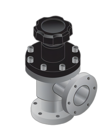 Series VLAZ UHV Angle Valve, Manual Acting